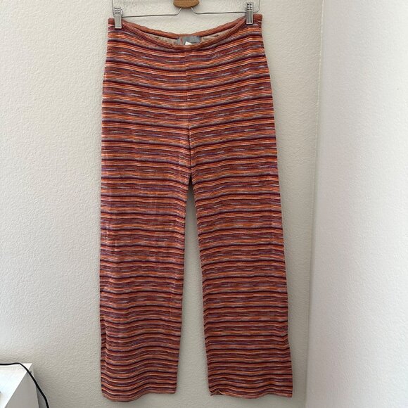 Missoni Womens Striped Knit Pants Size Multicolor Viscose Cotton Blend Sz 48 - Picture 1 of 11